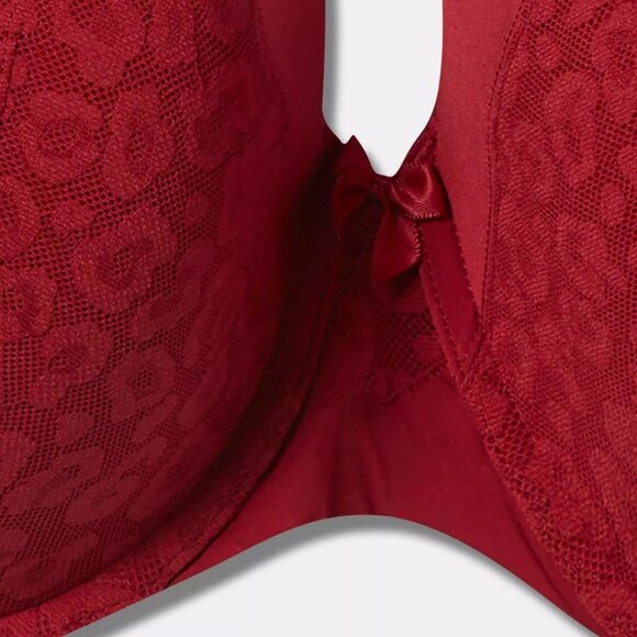 💋 Size 48B Red SEXY Animal Print TORRID Perfect T-Shirt Push-Up Bra underwire - Picture 5 of 5